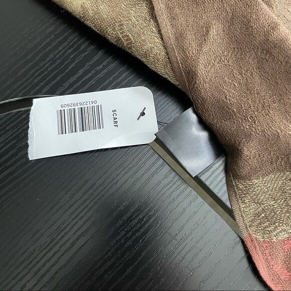 Fall Colors Paisley Plaid Long Scarf with Fringe, O/S - Picture 11 of 12